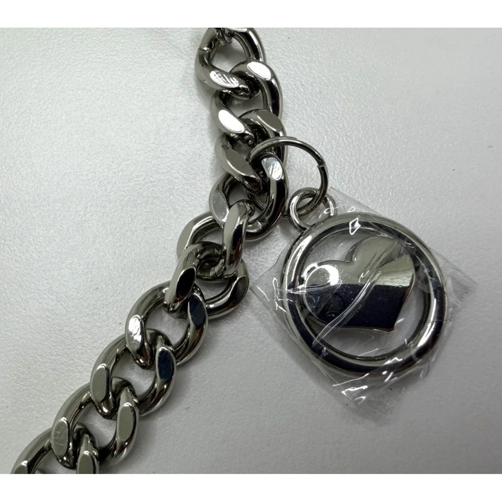 Bandolier Wristlet Circle Heart Charm Silver Strap for Bandolier Phone Case New - Picture 4 of 5